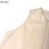 ZANZEA Women Elegant Casual Round Neck Loose Sleeveless Long Jumpsuits