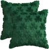 Grüne Kleeblatt Kissenbezug Weiche Heimdekoration Kissenbezug Kunstpelz Jacquard Sofakissenbezüge für den St. Patrick's Day