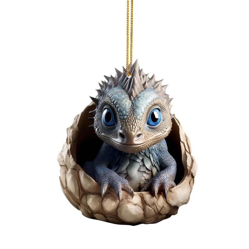 New Christmas Dragon Egg Car Ornament Cartoon Style Acrylic/glass Material Interior Decoration