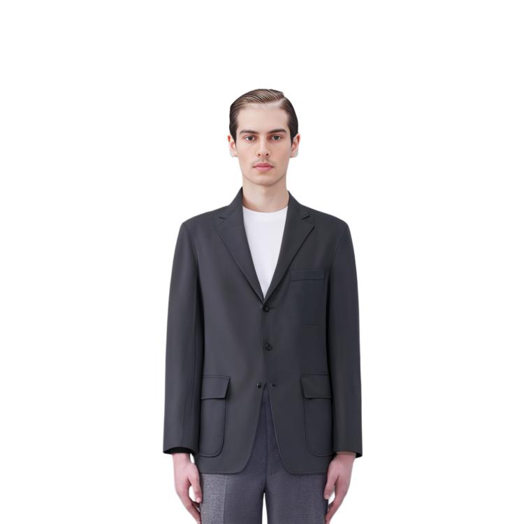 Uniqlo X Jil Sander Collaboration Wool Blend Solid Suit Men suit Dark-Gray 440443-08