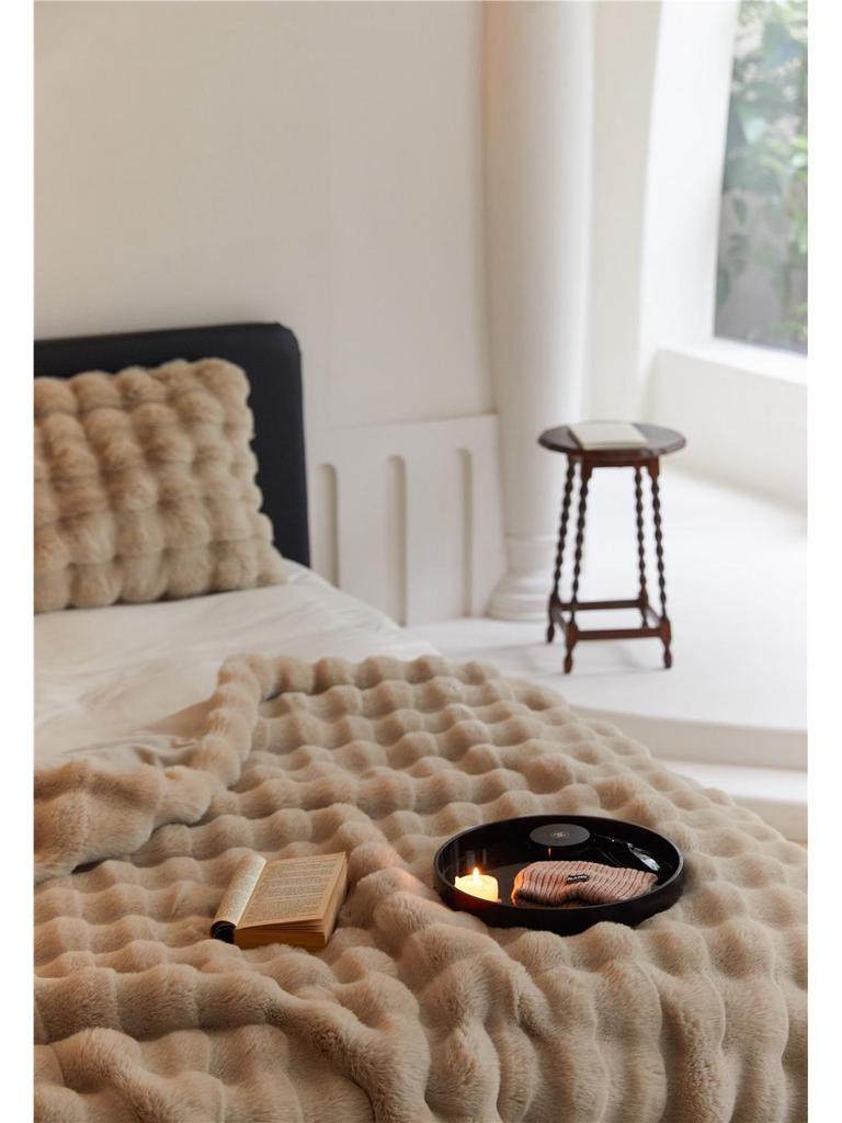 Oboustranná deka z imitace sametu Rex králíka pro jaro a podzim – Zesílená kancelářská deka na zdřímnutí a přehoz na pohovku