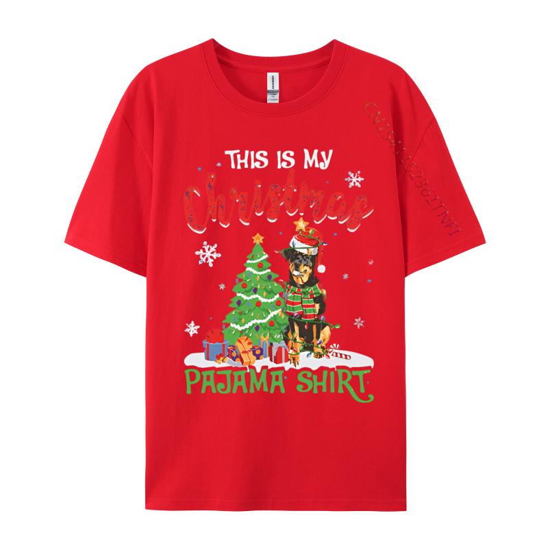 Santa Rottweiler Dog This Is My Christmas T Shirts Unisex Tee Shirts Graphic Unisex Tops Tees Clothes Plain T Shirts Wholesale
