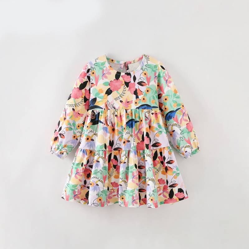 Girl Dress With Cotton Fabric For Princess Style Casual Wear