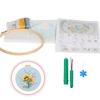 Embroidery Starter Kits with Pattern and Instructions Cross Stitches Set Flower Plant Stamped Embroidery Hoop Needlework