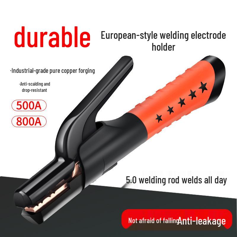 500A/800A Industrial-Grade European Style Non-Scalding Electric Welding Rod Holder Pliers, Anti-Drop Design
