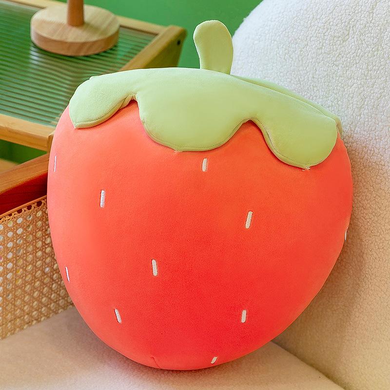 Simulated Big Strawberry Throw Pillow Cute Plush Toy Large Girl Girl Heart Fruit Cushion Drama Doll
