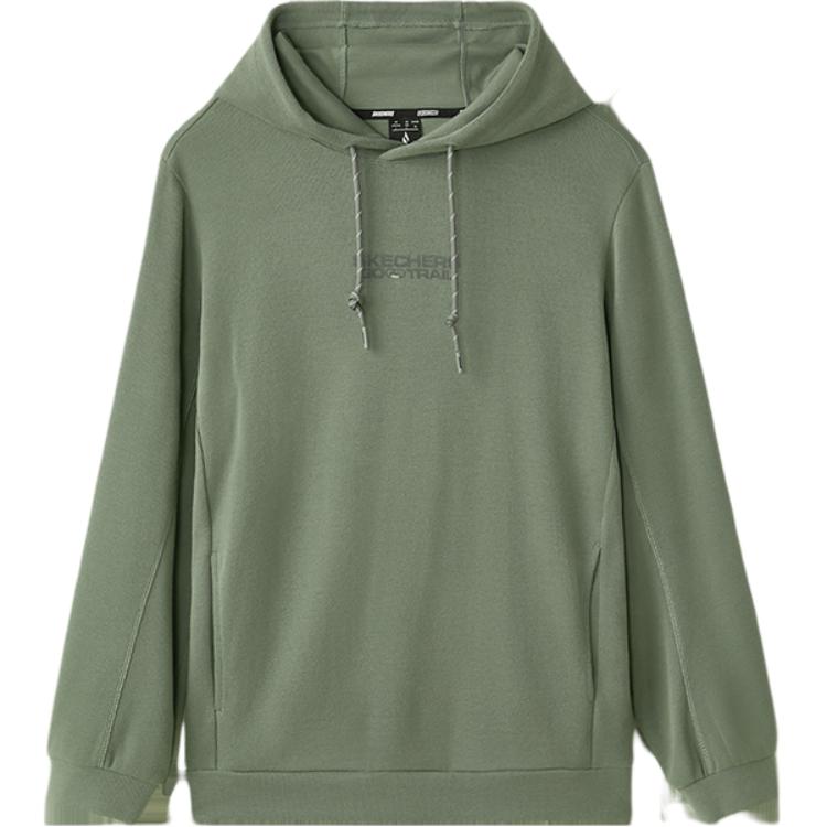 Skechers Outdoor Series Letter Logo Pullover Hoodie Men Hoodies Castor-Gray L424M010-04DU M