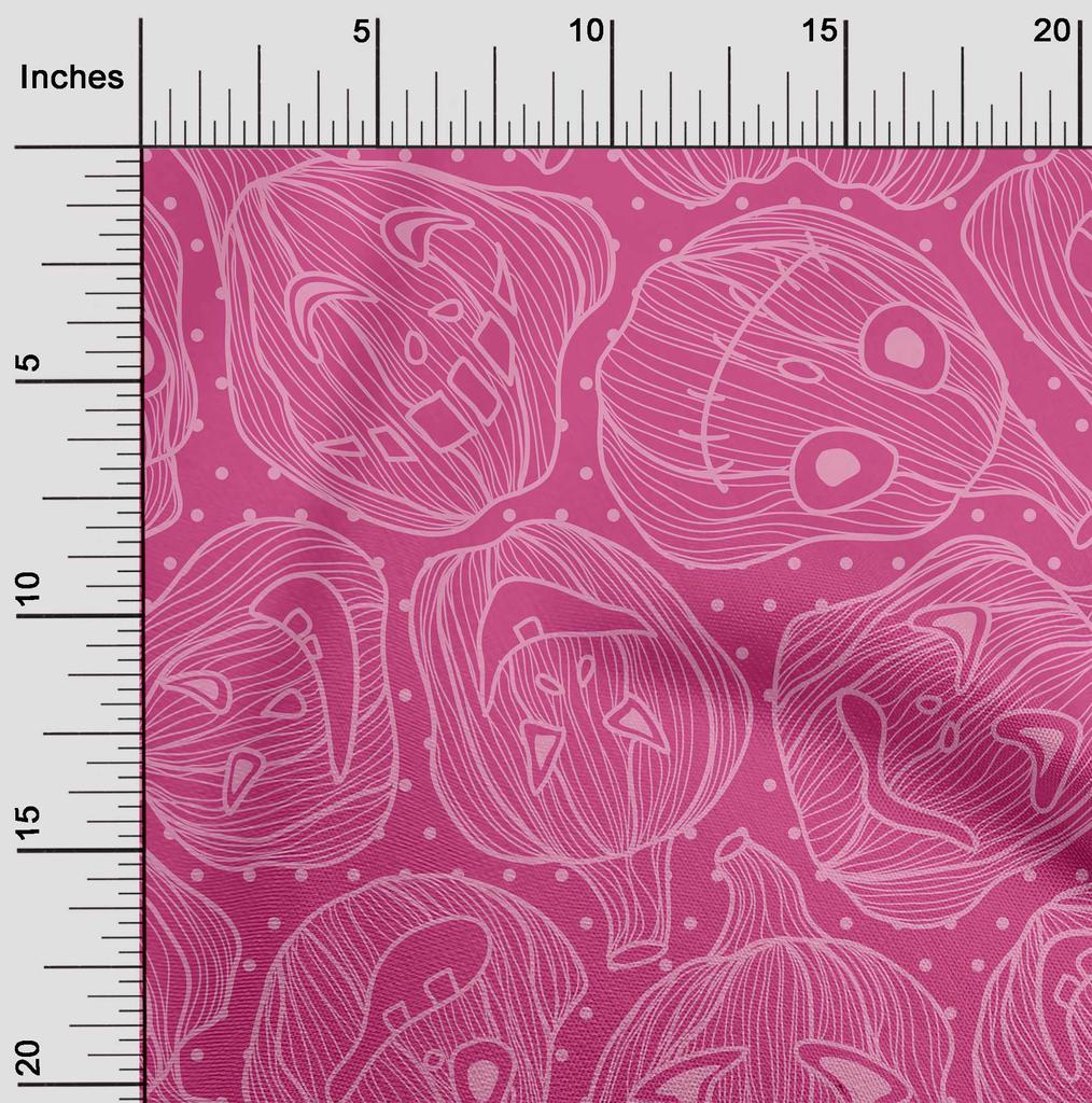 oneOone Cotton Flex Fuschia Pink Fabric Halloween Fabric For Sewing Printed Craft Fabric By The Yard 40 Inch