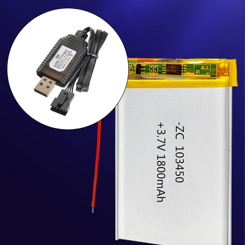 2er-Set 7,4V USB-Ladekabel mit SM2.0 4P-Stecker für LiPos-Batteriebetriebene Autos und Fahrzeuge