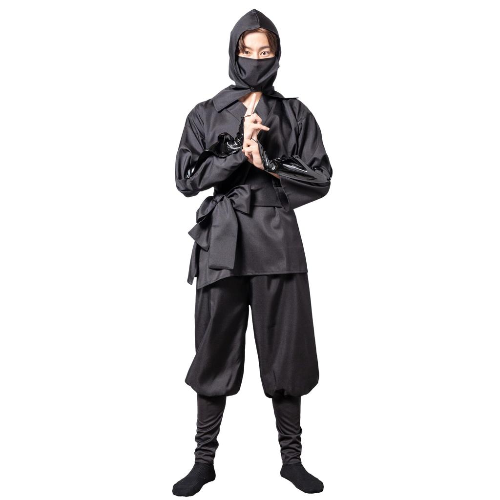 Costume Cosplay Ninja Nero Clearstone Stile Giapponese Uomo 7 Pezzi Elegante