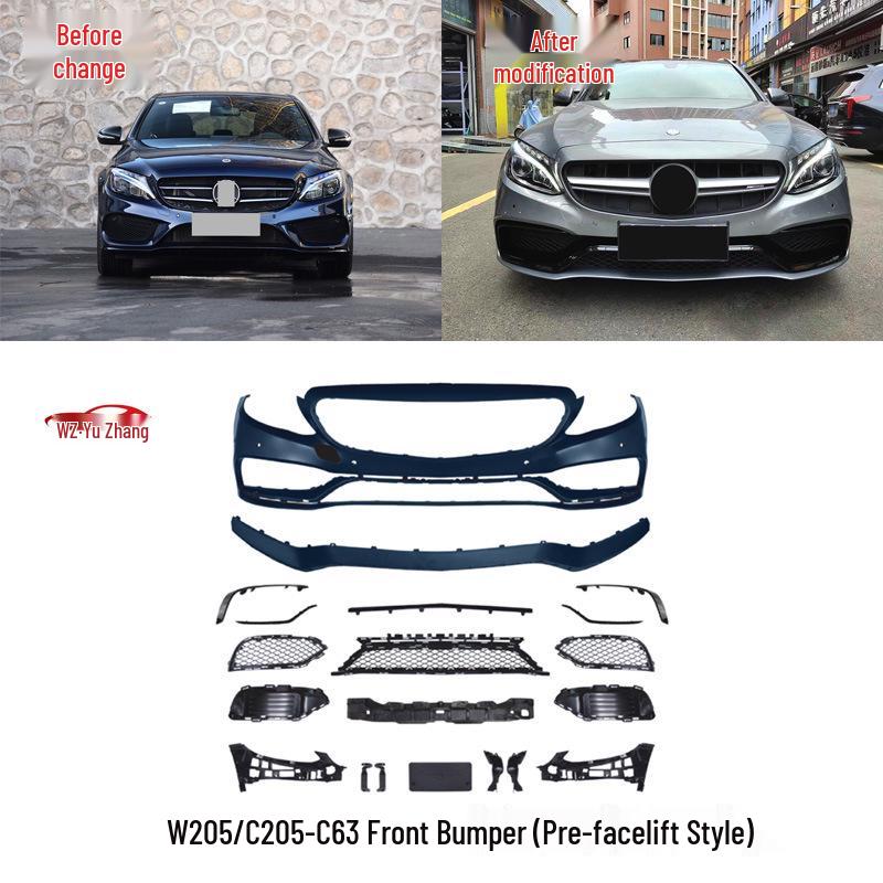 

Mercedes-Benz C-Class 205 (15-18) AMG Modified Front/Rear Bumpers, Hood, Fender, Side Skirts, Spoiler & Tailpipe W205-AMG Rear Spoiler