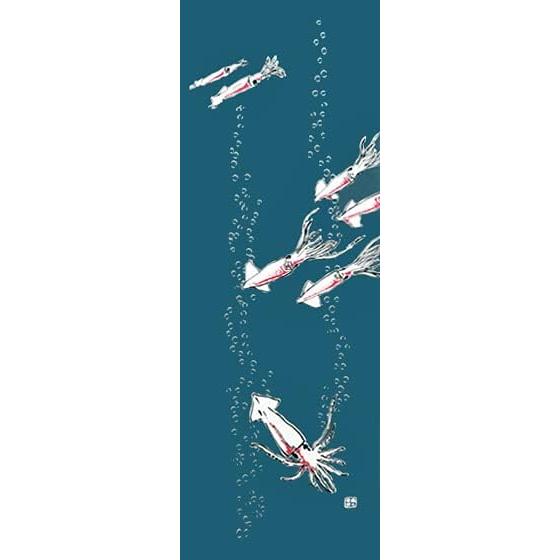 Sen no Anbo Tenugui Atarimeika Blue, Hand-dyed, 100% Cotton, Tokuoka, Made in Japan, 35cm x 100cm