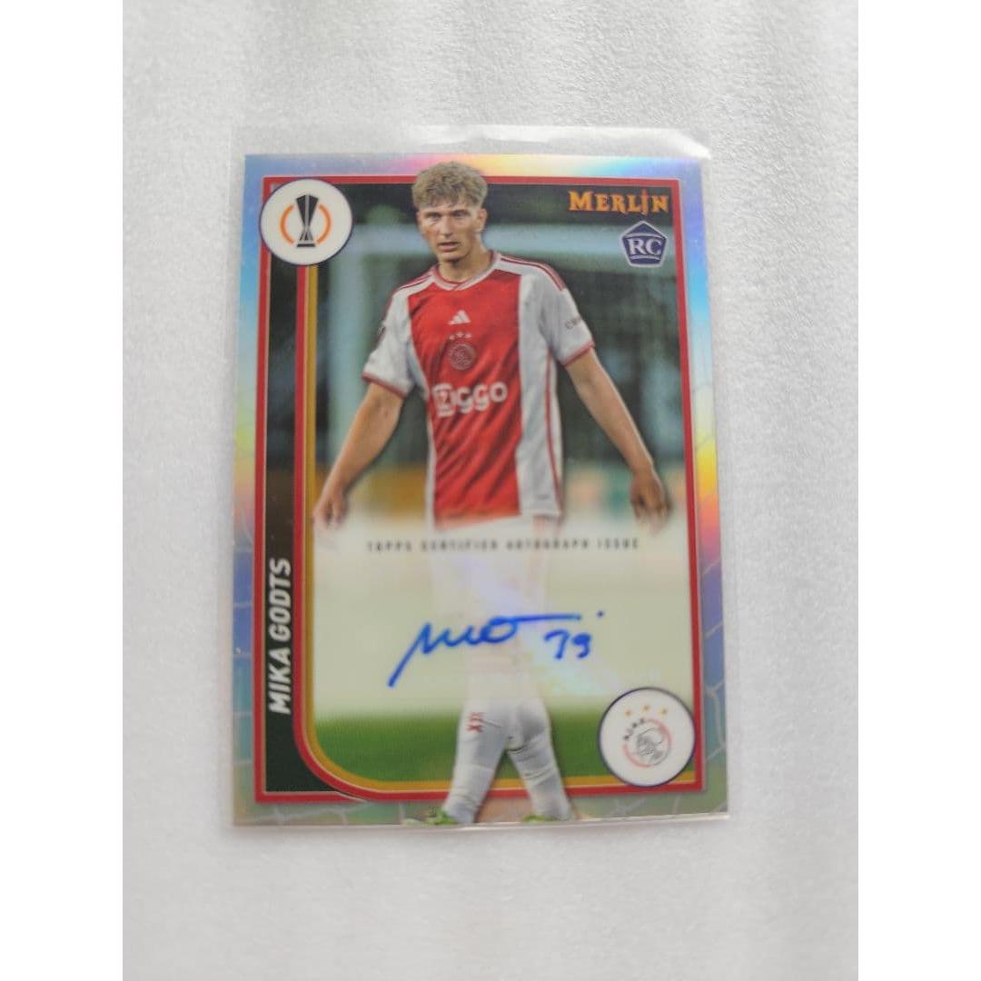Used Mika Godts Topps Merlin Autograph Card RC