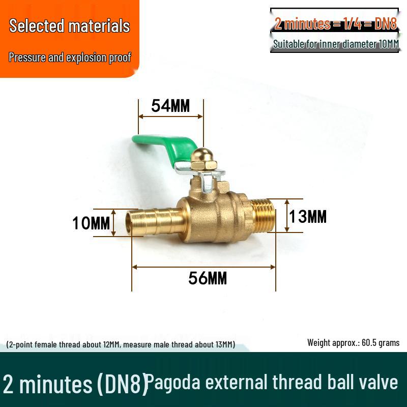 Check Valve: All-Copper Pneumatic Ball Valve – Thickened Tap Water Pipe Switch, Available in 4, 6, and 2-Point Mini Sizes