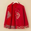 Mid-Aged Women's Chinese Style Fleece Knitted Cardigan