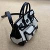 New 25CM Cargo-Swift leather with canvas pocket leather shoulder strap