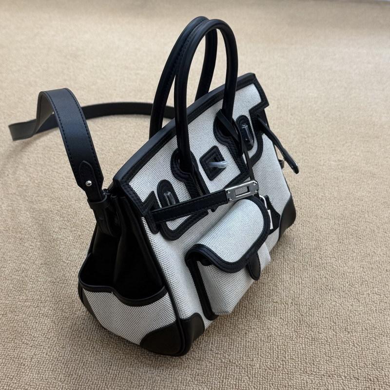 New 25CM Cargo-Swift leather with canvas pocket leather shoulder strap