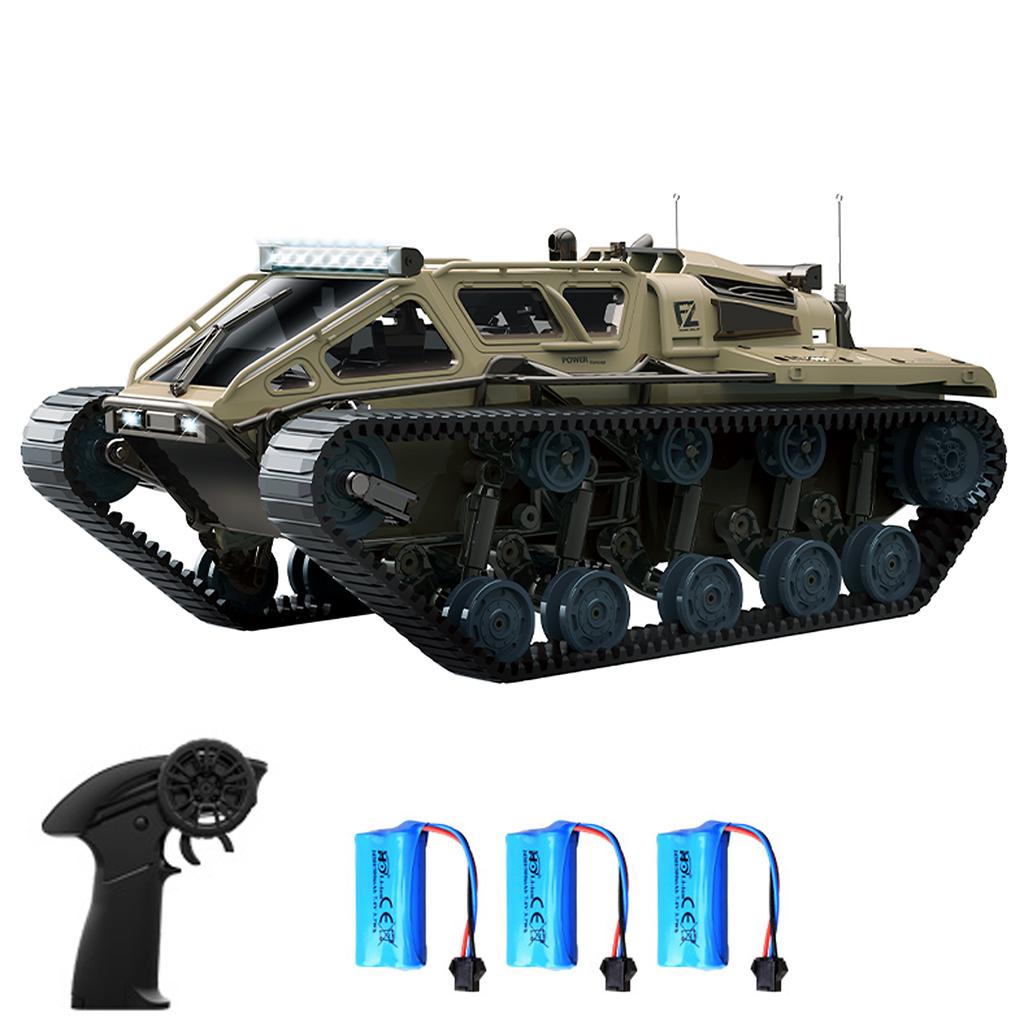 Remote Control Tank, 2.4GHz All Terrain 360 degrees  Rotating Stunt Toy Vehicle with LED Lights, Off Road Tracked Car