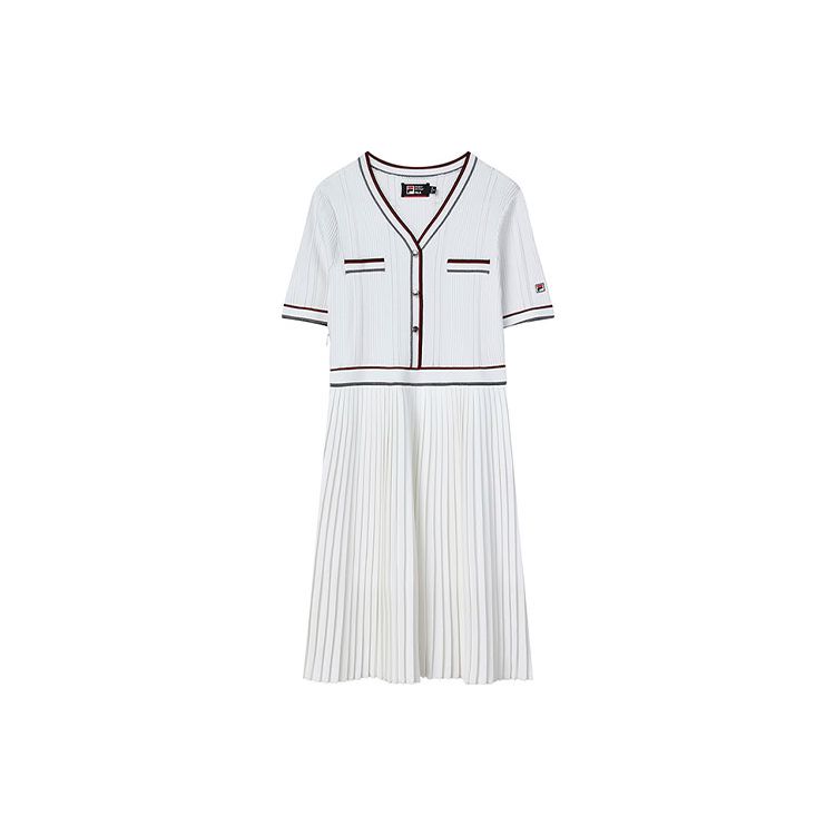 

Fila Приталенное платье А-силуэта с V-образным вырезом и плиссировкой Женские платья Белый F11W221313F-WT XL