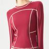 Spring Autumn New Round Neck Long Sleeve Fashion Women High Street Casual Contrast Color Pullovers Quick Drying Tops