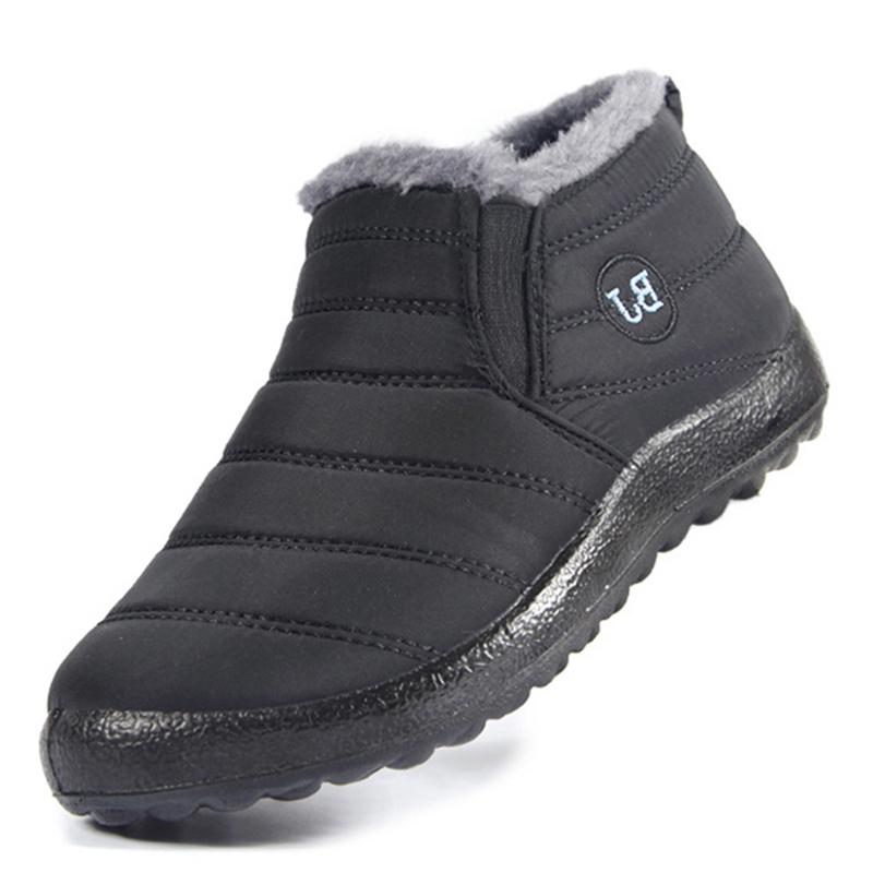 Boots Woman Snow Lightweight Women Booties Slip On Shoes Women Solid Couple Waterproof Ankle Boots Flat Botas Mujer Women Boots
