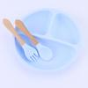 Children's Silicone Divided Plate Set: Food-Grade Tableware with Fork & Spoon for Babies and Toddlers
