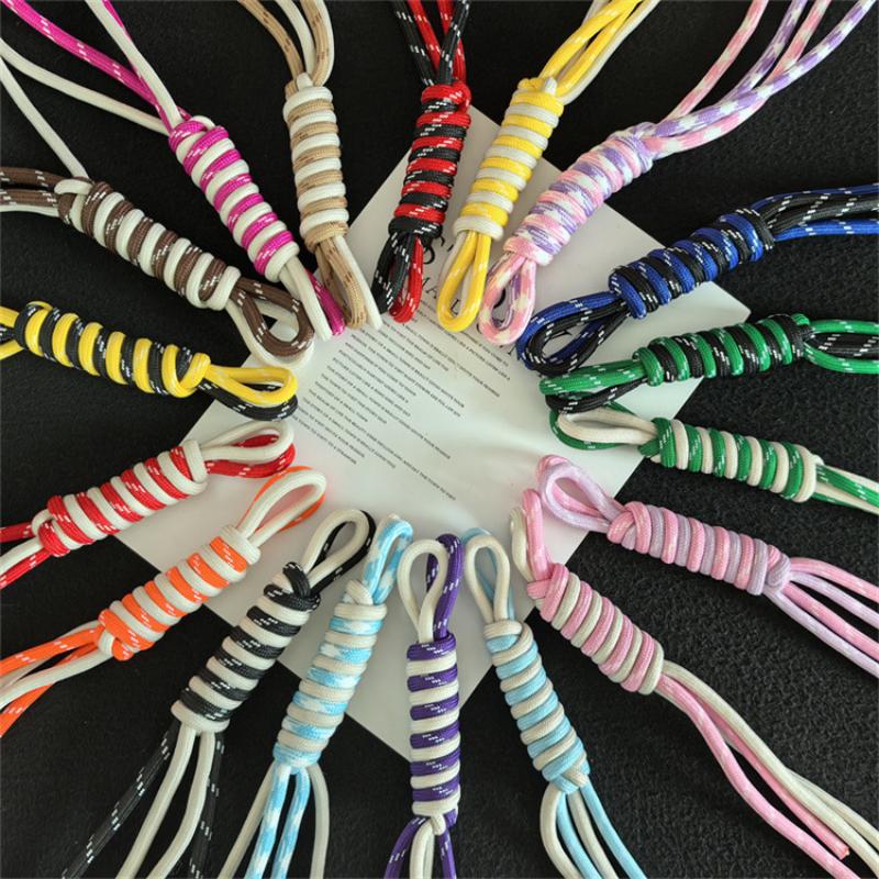 Creative Anti-Lost Knot Nylon Rope Keyring Colorful Braided Lanyard Keychain For Car Backpack Pendant Accessories Gift