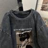 Retro Oversize Washed Short-sleeved T-shirt Women's Gypsophila Cotton Loose Top