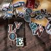 52pcs Vintage Letters Mini Box Stickers Scrapbooking Junk Journal Creative Stationery Decorative Sealing Stickers