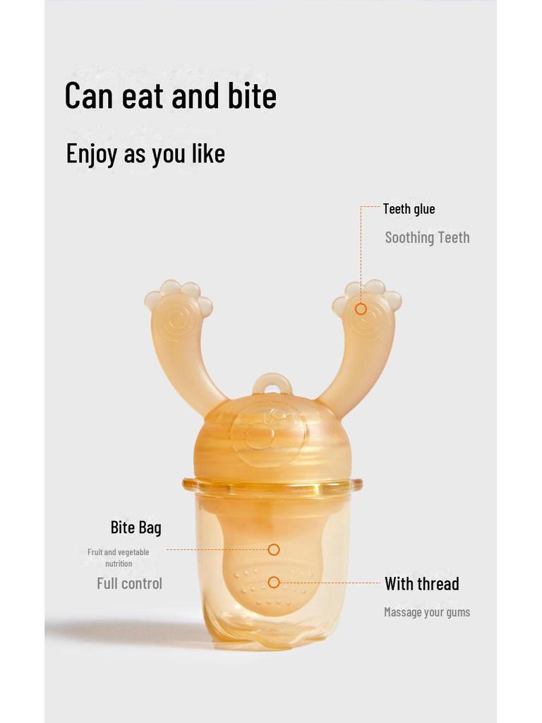 Baby Elephant Silicone Teether & Feeder: Fruit & Veggie Molar Stick