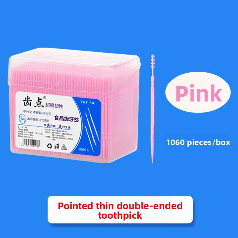

1060 штук в коробке двусторонних фруктовых зубочисток с кончиками-зубочистками 1060 sticks/box розовый