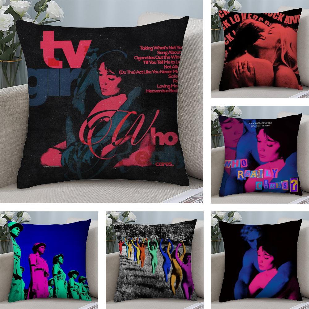 Band Music TTvGirl Cushion Cover Soft Plush Fabric DoubleSided Printed Sofa Cushion Cover for All Seasons Home Decor Gift