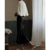 Comfort Memory Imported Acetate Satin A-Line Skirt with Silky Drape and Slimming Elastic Waist