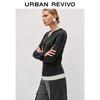 UR Women's Colorblock Faux Two-Piece Hooded Knit Sweater