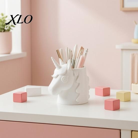 Cute Stationery Storage 3D Printed Horse Makeup Brush Holder for Desk, Vanity Organizer Dreamy Room Decor Pens And Stationery, Kawaii Container