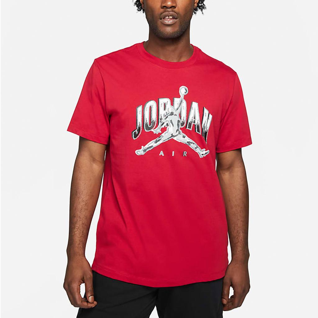 Air Jordan Logo Print Basketball Sports Short Sleeve T-Shirt Men Tops Red CZ8384-687
