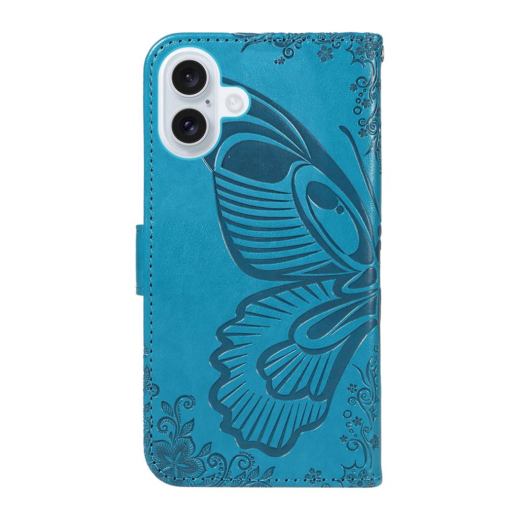 For iPhone 17 Case Butterfly Pattern PU Leather Folio Flip Phone Cover