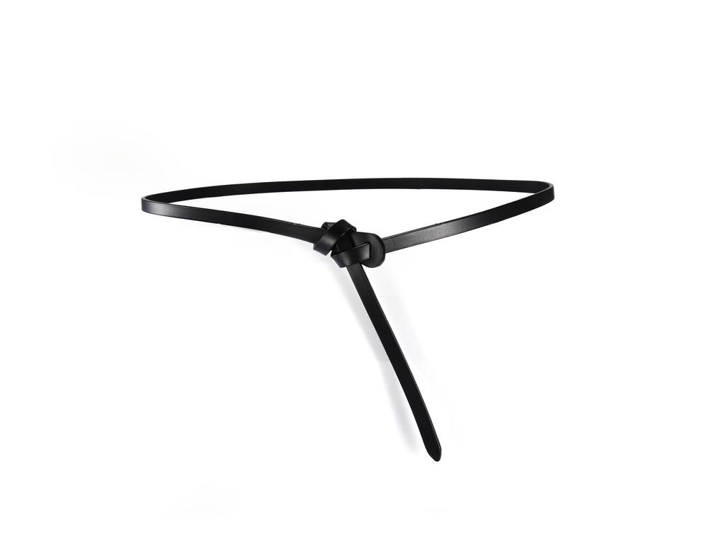 Plattichi Korean Retro Genuine Leather Ladies' Decorative Knotted Red Belt