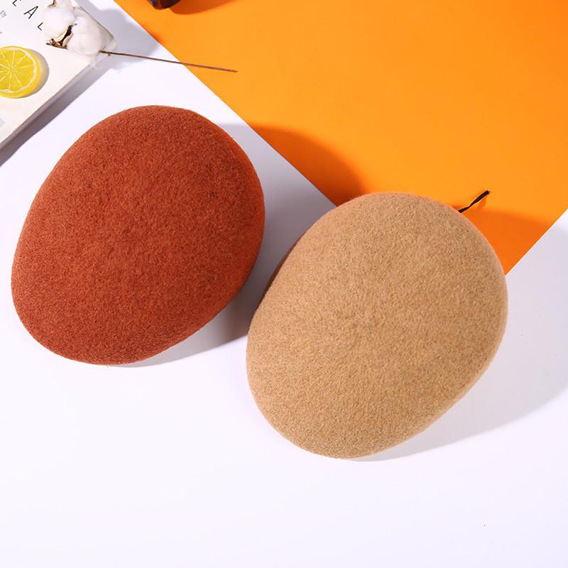 Wool Felt Beret With Short Brim For Autumn Winter Men And Women