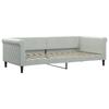 Pull Out Daybed with Mattresses Light Grey 90x200 cm Velvet