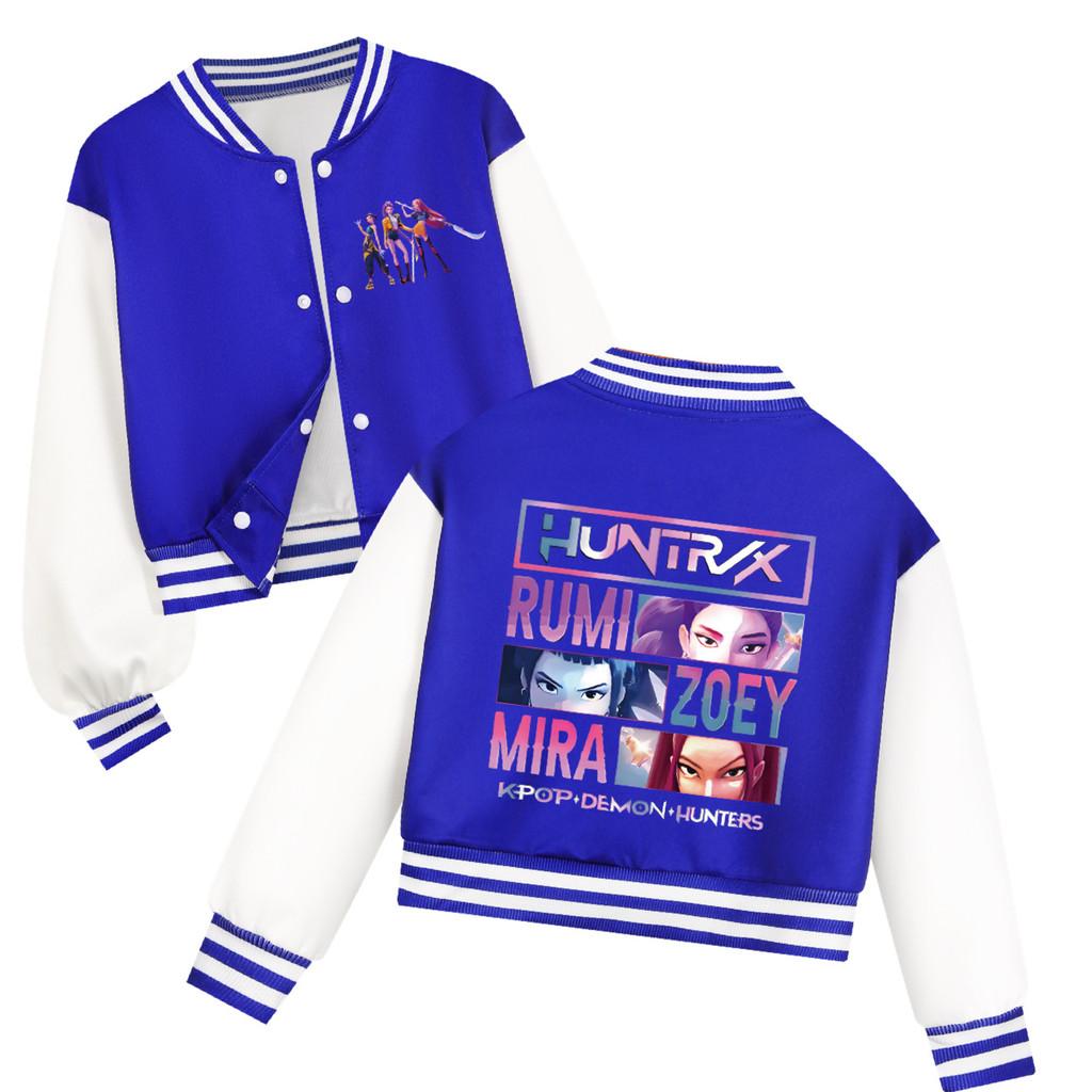 Bambine Ragazze Anime Cartone Animato Cantante POP Super Star Rumi Zoey Mira Stampato Casual Maniche Lunghe Giacca da Baseball Cappotto