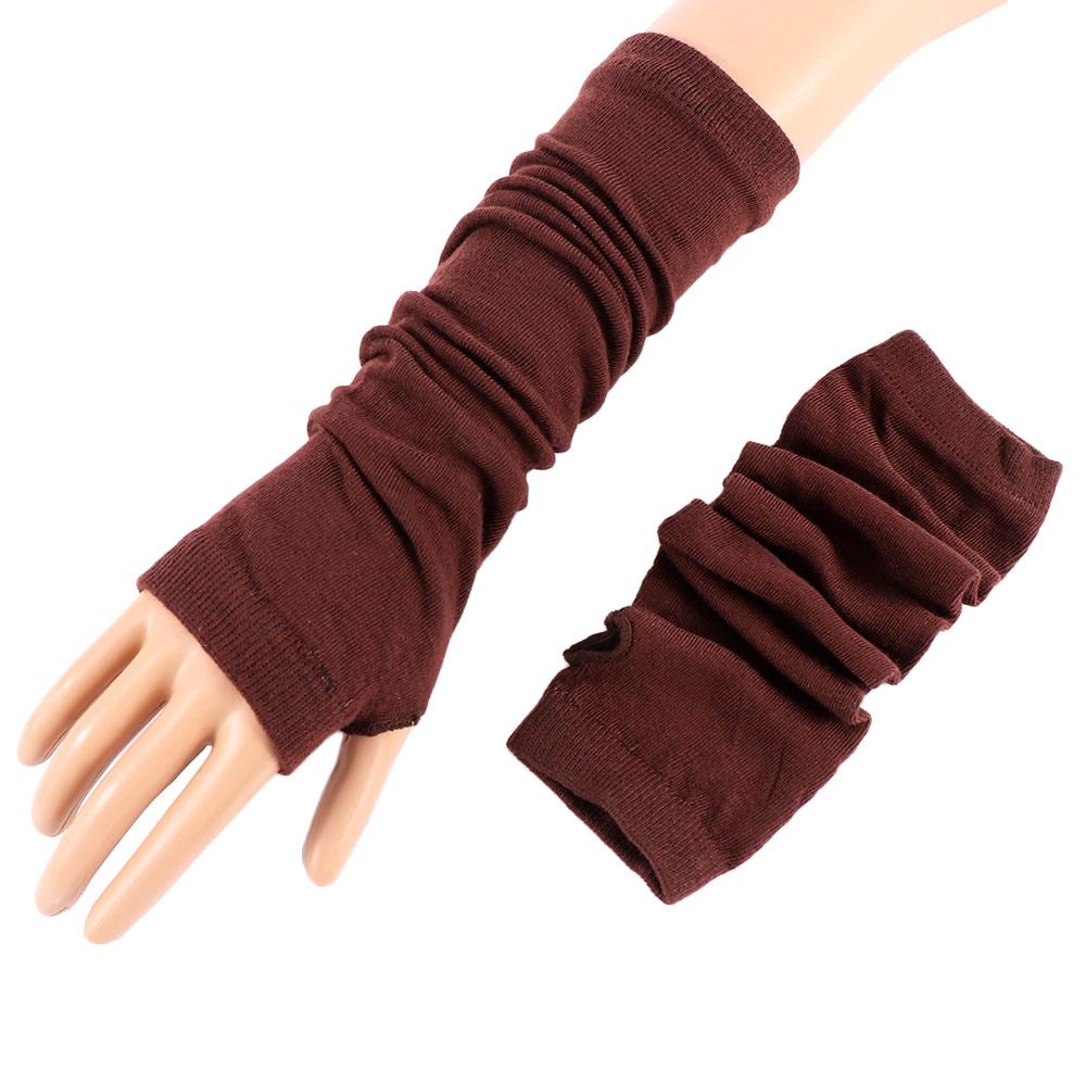 Stretchy Women Hand Warm Trendy Warmers Mittens Unisex Winter Gloves Fingerless Arm Long