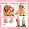 Easter Resin Craft Holding Carrot And Colored Egg Figurine Decoration, Creative Gift