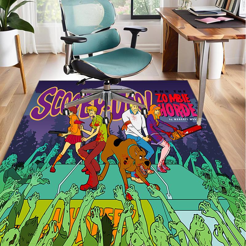 Scoo-dog Halloween Mystery Office Rug Chair Mat, Game Carpet, Suitable for Front Door, Bedroom, Living Room, Desk, Holiday Gift