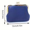 Cute Clip Lock Women's Coin Purse Retro Solid Color Bifold Kiss Lock Small Wallet Simple PU Leather Lipstick Portable Pocket Bag