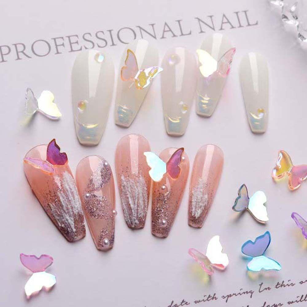 Symphony 3D Nail Jewelry Manicure Accessories Aurora Nail Rhinestones Butterfly Nail Decorations