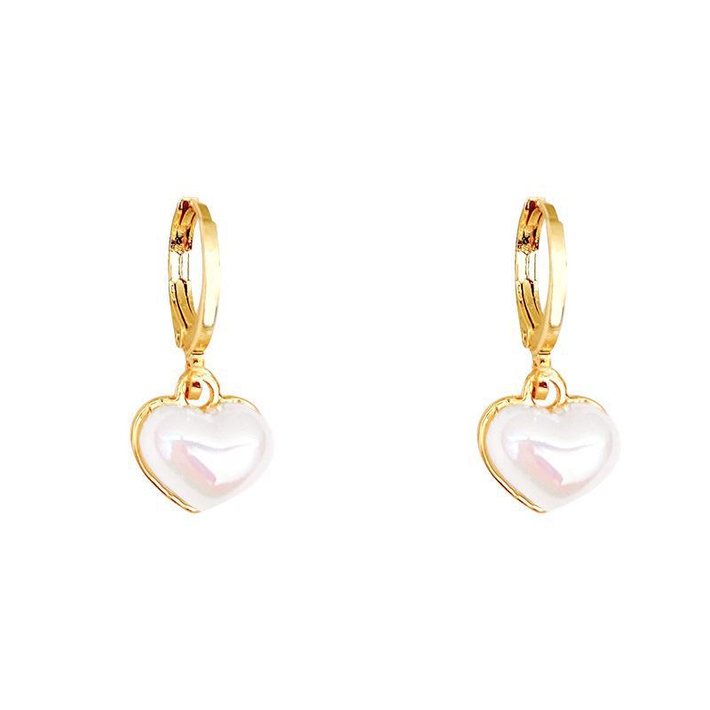 925 Silver Pearl Earrings - Light Luxury Mermaid Style, Trendy All-Match Design, Temperament Love Ear Buckle