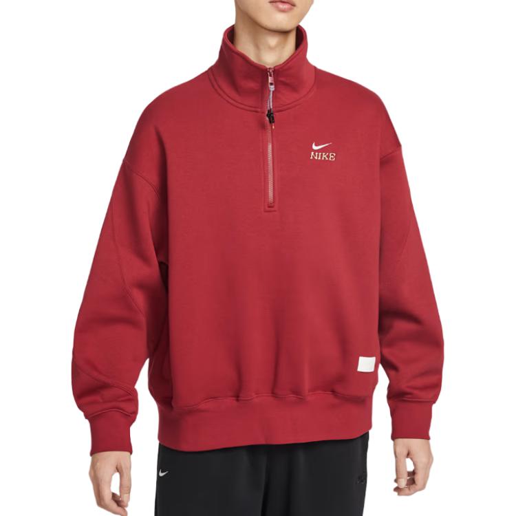 Nike Year Of The Horse Limited Edition Cny New Year Loose Half-Zip Stand Collar Long Sleeve Fleece Top Men tops IQ3708-613