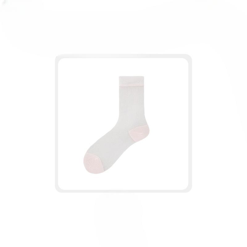 Female Spring and Summer New Thin Solid Color Breathable Sweat Absorption Anti Wear Month In The Tube Pile Socks