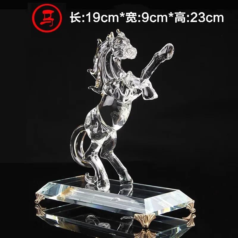 Home decor accessories Twelve zodiac animal ornaments Crystal crafts Wealth acquisition ornaments 1pcs desk decoration